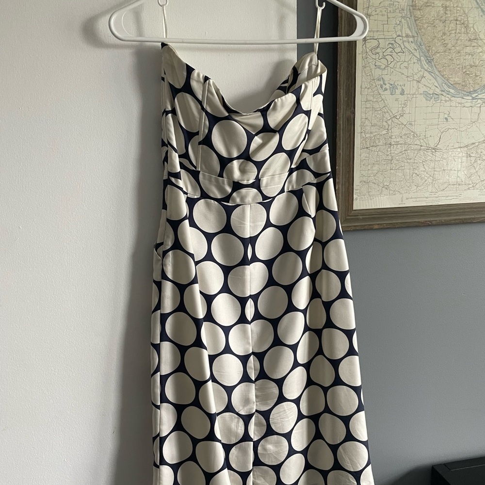 Banana Republic dot strapless dress